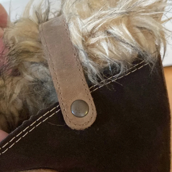 Sorel Joan of Arctic Snow Boots Black Faux Fur Size 8 Brown Fur Cuff - Picture 13 of 15